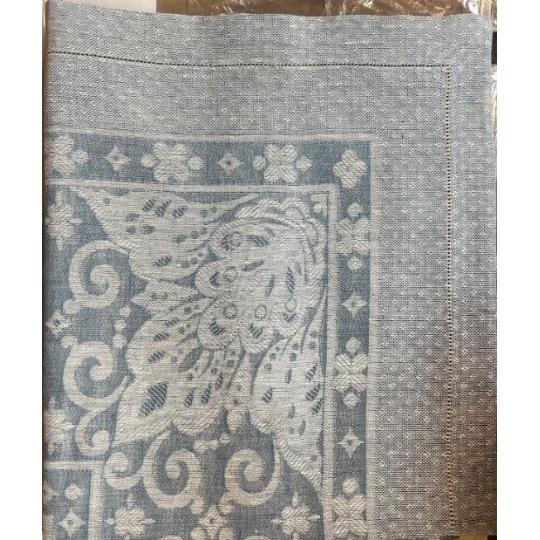 natur len latka obrus toscana toskansky jedalensky prestieranie modry vzor narocny luxusny mediteransky textil .jpg